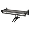 Metal Wall Shelf Rack, Powder Coated Textured Steel, 48w x 14.5d x 6h, Black