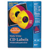 Inkjet CD Labels, Matte White, 100/Pack