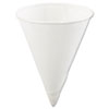 Rolled Rim Paper Cone Cups, 4oz, White, 200/Bag, 25 Bags/Carton