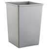 Untouchable Square Waste Receptacle, Plastic, 35 gal, Gray