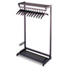 Single-Side, Garment Rack w/Two Shelves, Eight Hangers, Steel, 24