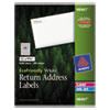 EcoFriendly Mailing Labels, Inkjet/Laser Printers, 0.5 x 1.75, White, 80/Sheet, 100 Sheets/Pack