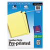 Preprinted Black Leather Tab Dividers w/Gold Reinforced Edge, 31-Tab, 1 to 31, 11 x 8.5, Buff, 1 Set