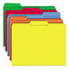 Colored File Folders, 1/3-Cut Tabs, Letter Size, Assorted, 100/Box