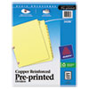 Preprinted Laminated Tab Dividers w/Copper Reinforced Holes, 12-Tab, Letter