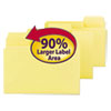 SuperTab Colored File Folders, 1/3-Cut Tabs, Letter Size, 11 pt. Stock, Yellow, 100/Box