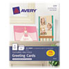 Textured Half-Fold Greeting Cards, Inkjet, 5 1/2 x 8.5, Wht, 30/Bx w/Envelopes