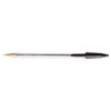 Cristal Xtra Smooth Ballpoint Pen, Stick, Medium 1 mm, Black Ink, Clear Barrel, Dozen