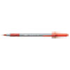 Round Stic Grip Xtra Comfort Ballpoint Pen, Easy-Glide, Stick, Medium 1.2 mm, Red Ink, Gray/Red Barrel, Dozen