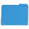 Reinforced Top-Tab File Folders, 1/3-Cut Tabs, Letter Size, Blue, 100/Box