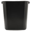 Deskside Plastic Wastebasket, Rectangular, 3.5 gal, Black