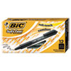 Soft Feel Ballpoint Pen, Retractable, Medium 1 mm, Black Ink, Black Barrel, Dozen