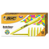 Brite Liner Highlighter, Fluorescent Yellow Ink, Chisel Tip, Yellow/Black Barrel, Dozen