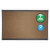 Prestige Bulletin Board, Brown Graphite-Blend Surface, 36 x 24, Aluminum Frame