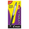 VBall RT Liquid Ink Roller Ball Pen, Retractable, Fine 0.7 mm, Black Ink, Black/White Barrel