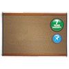 Prestige Bulletin Board, Brown Graphite-Blend Surface, 48 x 36, Cherry Frame