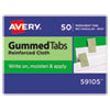 Gummed Reinforced Index Tabs, 1/12-Cut Tabs, Gray, 0.44