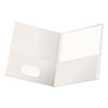 Two-Pocket Portfolio, Embossed Leather Grain Paper, White, 25/Box