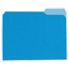 Deluxe Colored Top Tab File Folders, 1/3-Cut Tabs, Letter Size, Blue/Light Blue, 100/Box