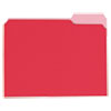 Deluxe Colored Top Tab File Folders, 1/3-Cut Tabs, Letter Size, Red/Light Red, 100/Box