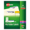 Permanent TrueBlock File Folder Labels with Sure Feed Technology, 0.66 x 3.44, White, 30/Sheet, 50 Sheets/Box