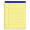 Double Sheet Pads, Wide/Legal Rule, 8.5 x 11.75, Canary, 100 Sheets