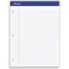 Double Sheet Pads, Medium/College Rule, 8.5 x 11.75, White, 100 Sheets