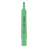 Desk Highlighters, Fluorescent Green Ink, Chisel Tip, Green Barrel, Dozen