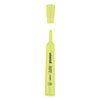 Desk Highlighters, Fluorescent Yellow Ink, Chisel Tip, Yellow Barrel, Dozen