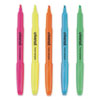 Pocket Highlighters, Assorted Ink Colors, Chisel Tip, Assorted Barrel Colors, 5/Set