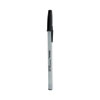 Ballpoint Pen, Stick, Fine 0.7 mm, Black Ink, Gray/Black Barrel, Dozen