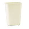 Fire-Resistant Wastebasket, Rectangular, Fiberglass, 10 gal, Beige