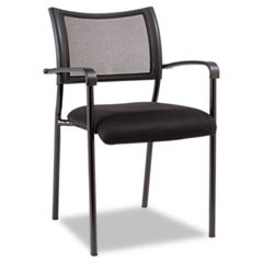 Alera Eikon Series Stacking Mesh Guest Chair, Supports Up to 275 lb, Black, 2/Carton