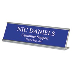 Custom Desk/Counter Sign, 8 x 2, Silver Frame