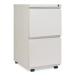 Two-Drawer Metal Pedestal File with Full-Length Pull, 14.96w x 19.29d x 27.75h, Light Gray