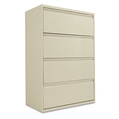 Four-Drawer Lateral File Cabinet, 36w x 18d x 52.5h, Putty