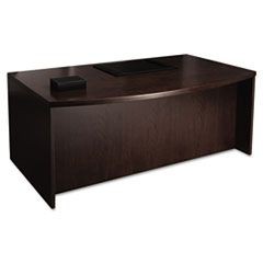 Mira Series Wood Veneer Bow Front Desk, 72w x 42d x 29-1/2h, Espresso