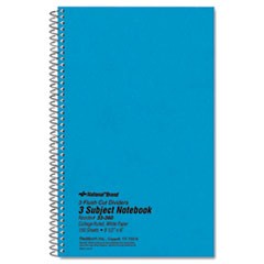 Three-Subject Wirebound Notebooks, 3 Subjects, Medium/College Rule, Blue Cover, 9.5 x 6, 150 Sheets