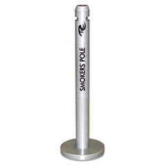 Smoker's Pole, Round, Steel, 0.9 gal, Silver