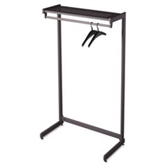 Single-Side Garment Rack w/Shelf, Powder Coated Textured Steel, 36