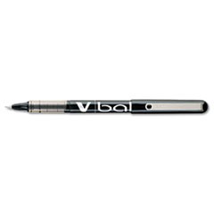 VBall Liquid Ink Roller Ball Pen, Stick, Fine 0.7 mm, Black Ink, Black Barrel, Dozen