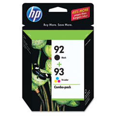 HP 92, (C9513FN) Black / HP 93, Tri-Color 2-pack Original Ink Cartridges