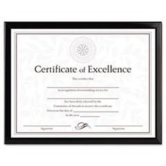 Value U-Channel Document Frame w/Certificates, 8 1/2 x 11, Black