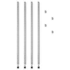 Stackable Posts For Wire Shelving, 36" High, Silver, 4/Pack