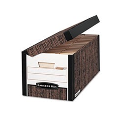 SYSTEMATIC Medium-Duty Strength Storage Boxes, Letter/Legal Files, Woodgrain, 12/Carton