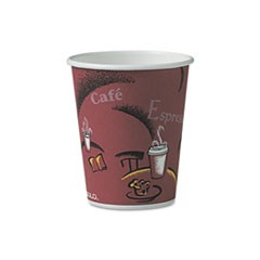 Solo Bistro Design Hot Drink Cups, Paper, 10oz, Maroon, 300/Carton