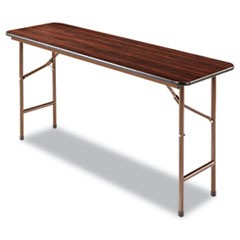 Wood Folding Table, Rectangular, 59 7/8w x 17 3/4d x 29 1/8h, Mahogany