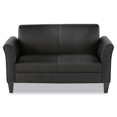 Alera Reception Lounge Furniture, Loveseat, 55.5w x 31.5d x 32h, Black