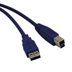 USB 3.0 SuperSpeed Device Cable (A-B M/M), 15 ft., Blue