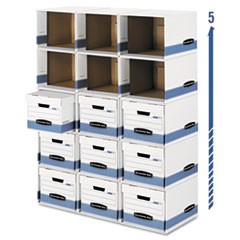 File/Cube Box Shell, Legal/Letter, 12 x 15 x 10, White/Blue